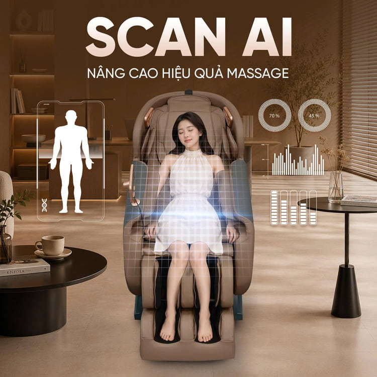 Ghế massage Queen Crown QE555 Pro - Quét cơ thể chính xác