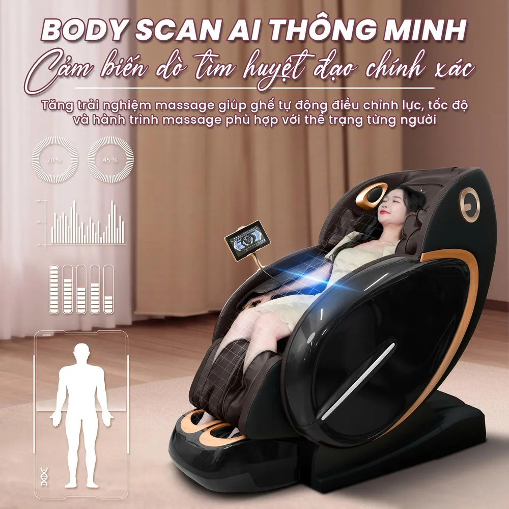 Ghế Massage Queen Crown QL698 Luxury - Scan Ai