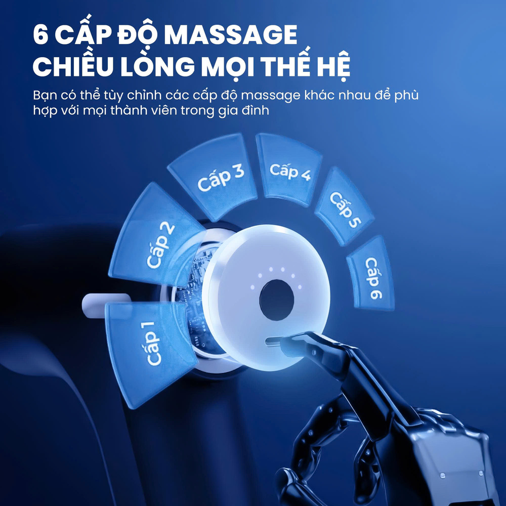 Súng massage Queen Crown S25 Plus - 6 cấp độ massage