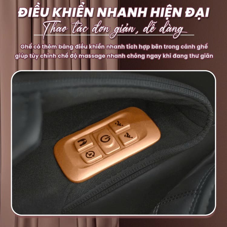 Ghế massage Queen Crown QL698 Luxury - Điều khiển nhanh tiện dụng