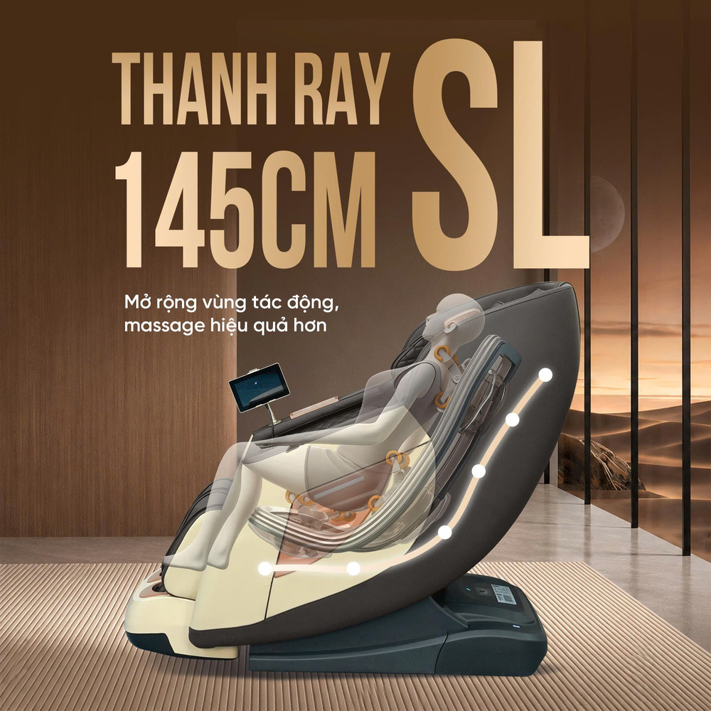 Ghế massage Queen Crown QM S200 - Thanh ray SL 145cm