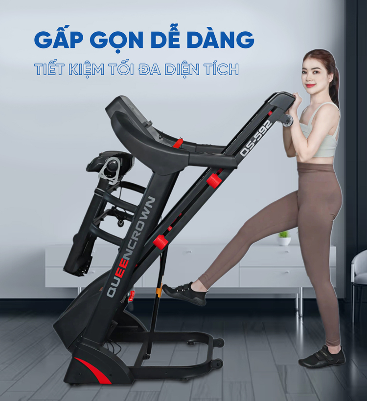 Máy chạy bộ QS592 Gấp gọn dễ dàng