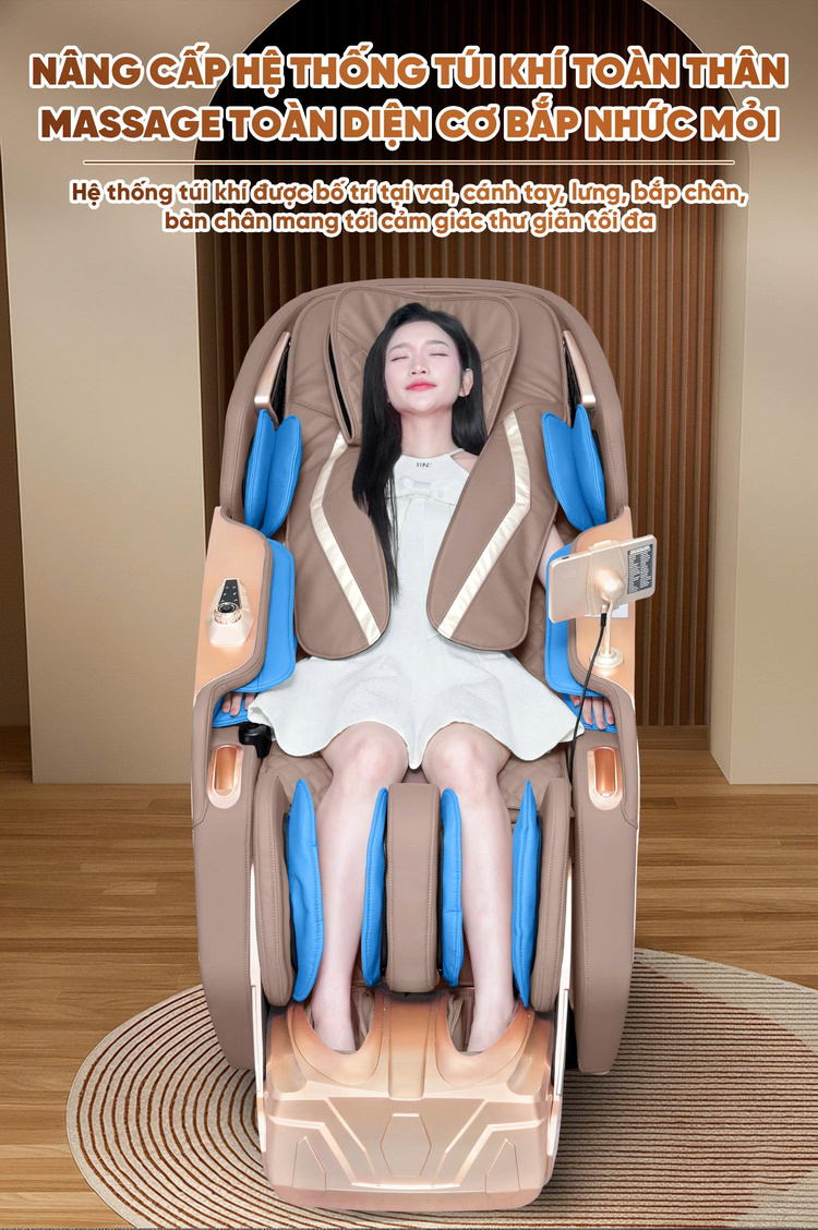 Ghế Massage Cao Cấp Queen Crown A009 Diamond Túi khí toàn thân