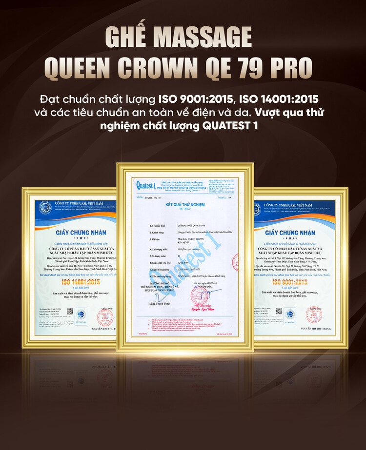 Ghế massage Queen Crown QE79 Pro sản xuất tại Việt Nam