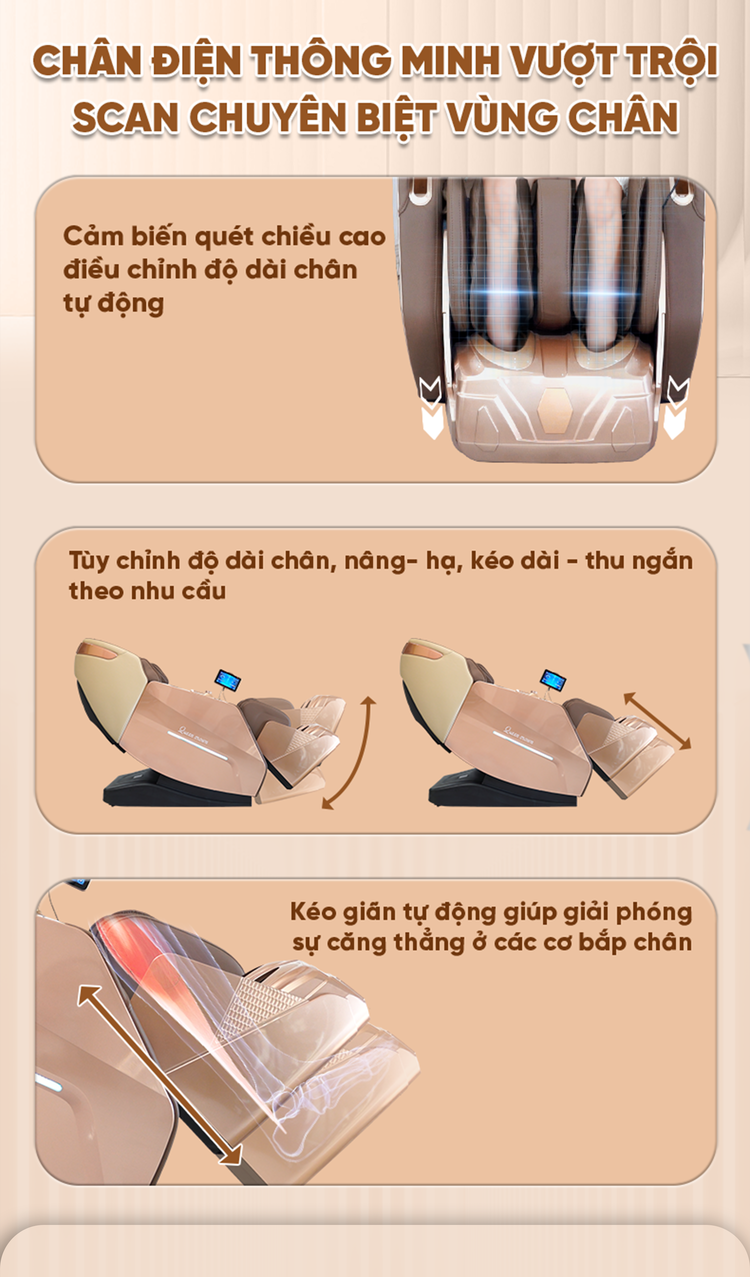 Ghế Massage Queen Crown A007 Diamond Chân Điện Thông Minh