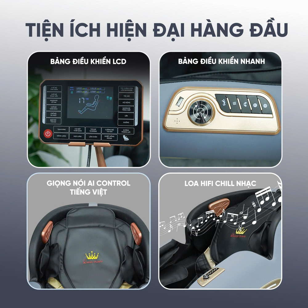 Ghế Massage Queen Crown QE98 Pro - Tiện ích hiện đạ