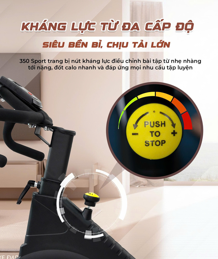 Xe đạp tập Queen Crown 350 Sport Đa cấp độ luyện tập