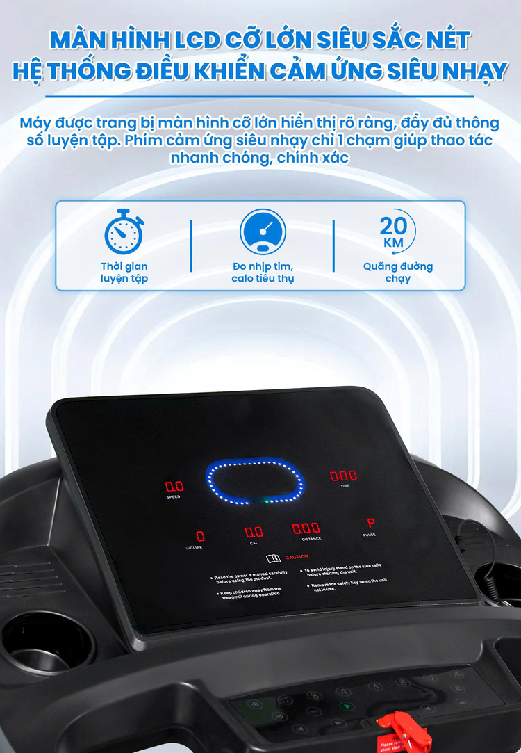 Máy chạy bộ Queen Crown QS680 - Màn hình cỡ lớn
