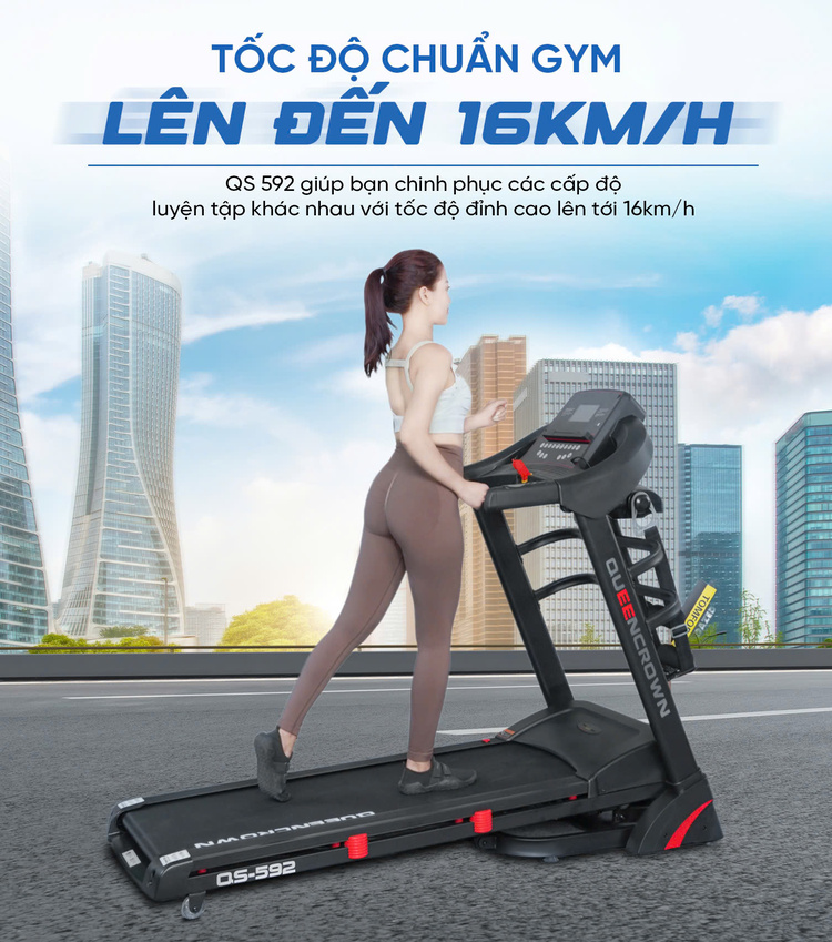Máy chạy bộ QS592 Tốc độ chuẩn gym