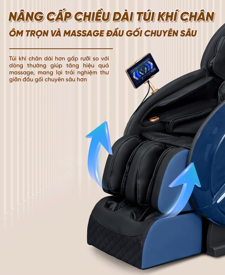 Ghế massage Queen Crown QL05 Pro-X - Massage đầu gối chuyên sâu
