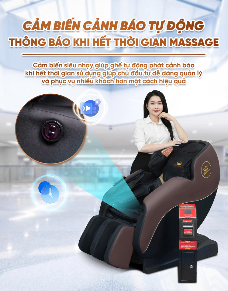 Ghế massage kinh doanh Queen Crown KD79 Plus - Cảm biến thông minh