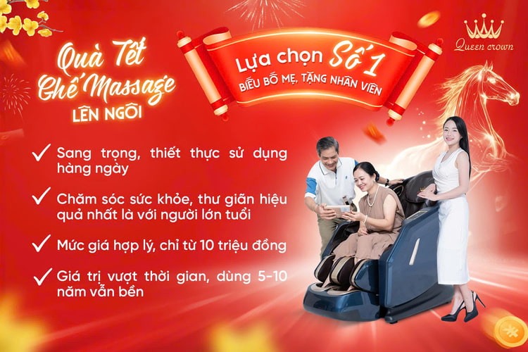 Ghế massage món quà tết lý tưởng được lựa chọn nhiều nhất Tết 2026