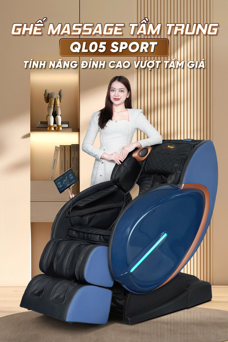 GHẾ MASSAGE QUEEN CROWN QL05 SPORT Tính năng đỉnh cao, vượt tầm giá