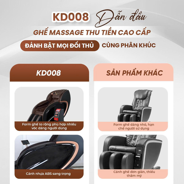 Ghế massage kinh doanh Queen Crown KD008 - Dẫn đầu phân khúc cao cấp