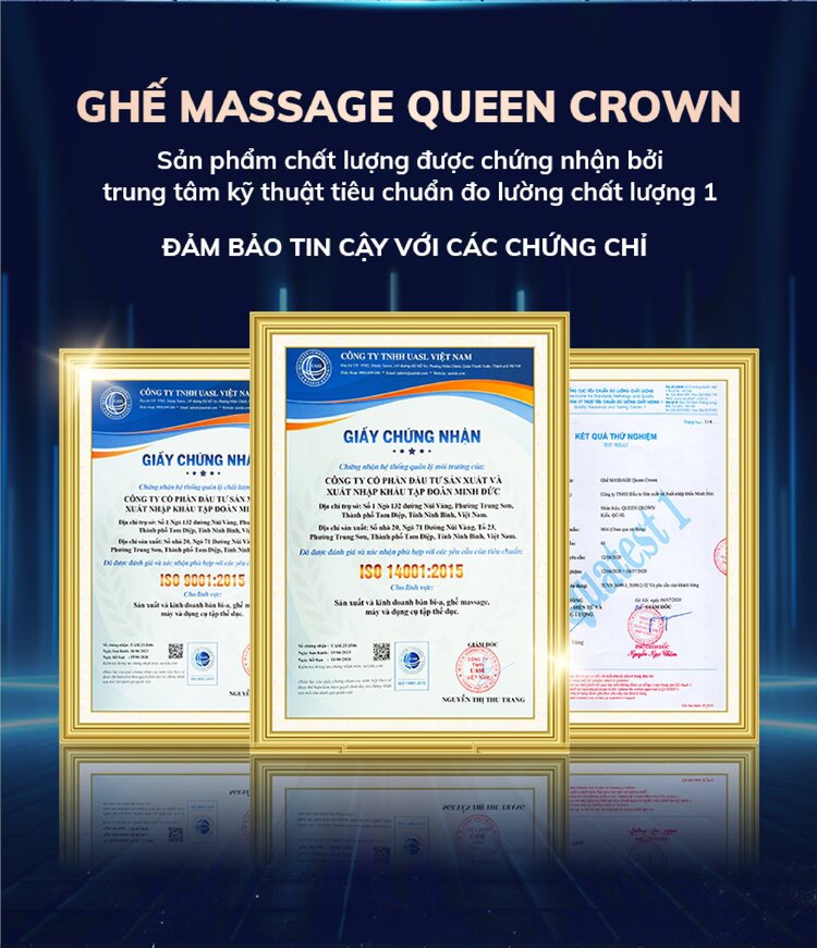 ghế massage Queen Crown QC V500 đạt chuẩn chất lượng