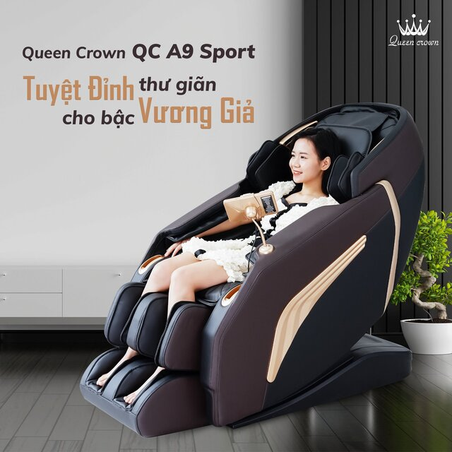 Bài tập chuyên sâu ghế massage Queen Crown QC A9 Sport
