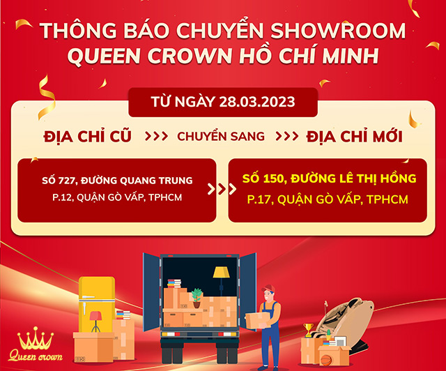 Thông báo chuyển showroom Queen Crown Hồ Chí Minh