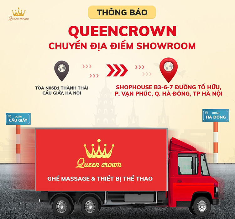 Thông báo chuyển địa điểm showroom Queen Crown Hà Nội