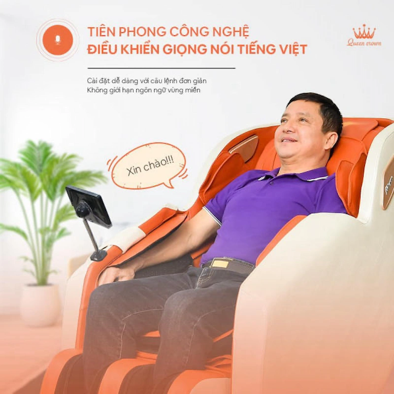 ghế massge queen crown là lựa chọn massage cho chồng an toàn