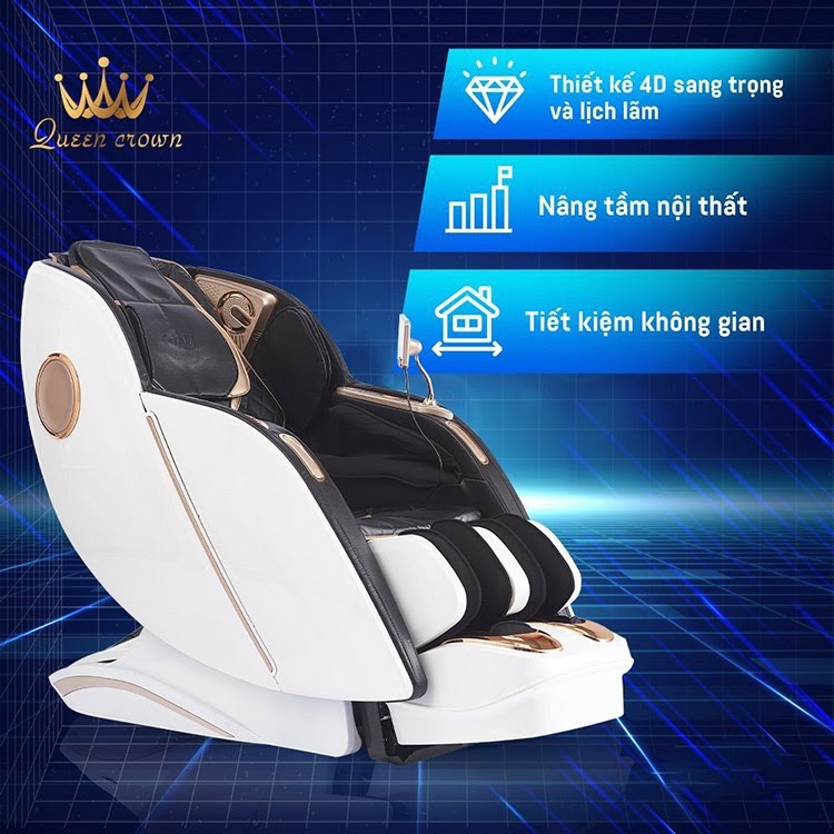 Ghế massage Queen Crown Smart A8 có thiết kế sang trong, đẳng cấp