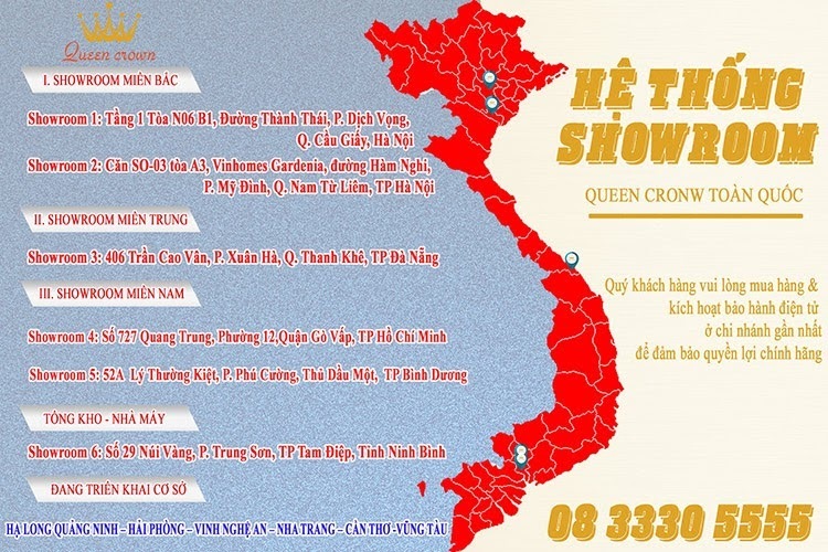 Hệ thống showroom của Queen Crown