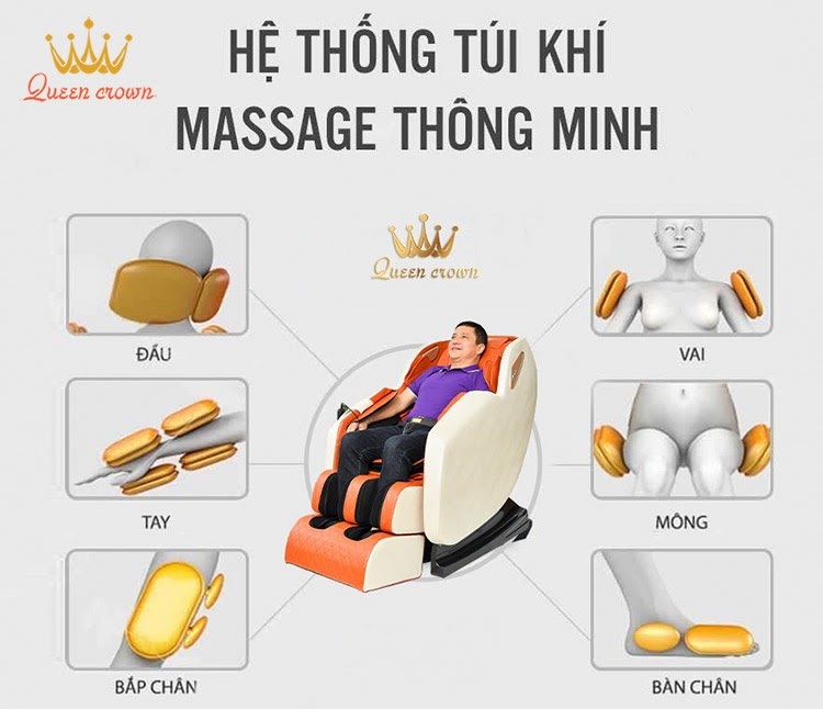 Ghế massage giá rẻ 360 độ có tính năng massage bằng túi khí