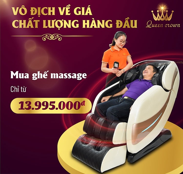Queen Crown phân phối các sản phẩm ghế massage giá rẻ 360 độ chất lượng