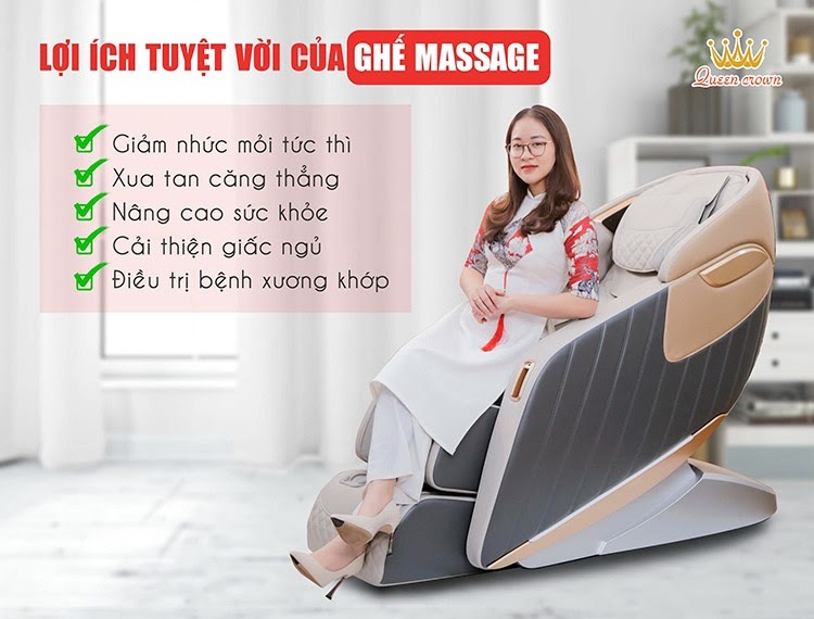 Ghế massage mang lại rất nhiều lợi ích cho sức khỏe