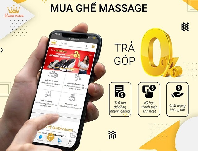 Queen Crown có chính sách mua trả góp 0% hỗ trợ khách hàng