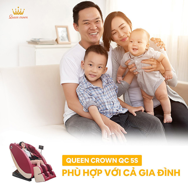 Ghế massage Queen Crown QC 5S phù hợp với cả gia đình