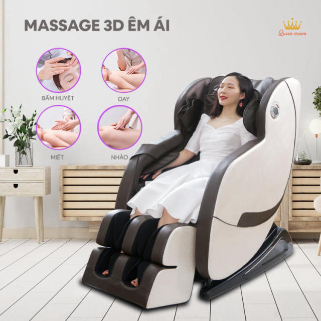 Ghế massage Queen Crown QC T19 ứng dụng công nghệ massage 3D
