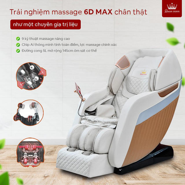 Ghế massage Queen Crown Fantasy M8 ứng dụng công nghệ massage 6D chân thực
