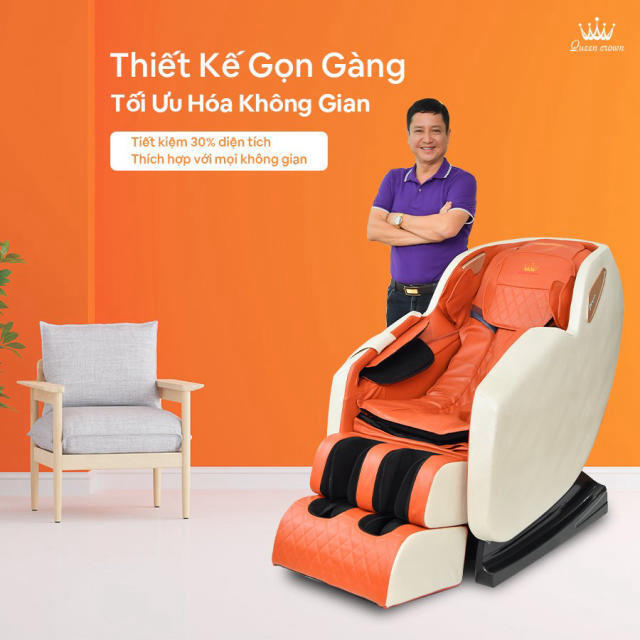 Ghế massage Queen Crown QC LX3 Plus có thiết kế nhỏ gọn