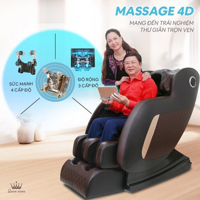 Ghế massage Queen Crown QC LX7 massage chuyên nghiệp như chuyên gia