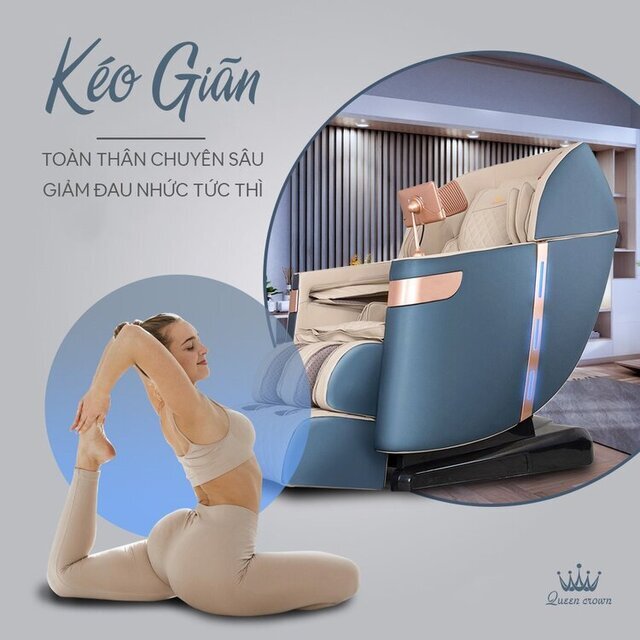 Ghế massage Queen Crown QC CX6 có tính năng kéo giãn