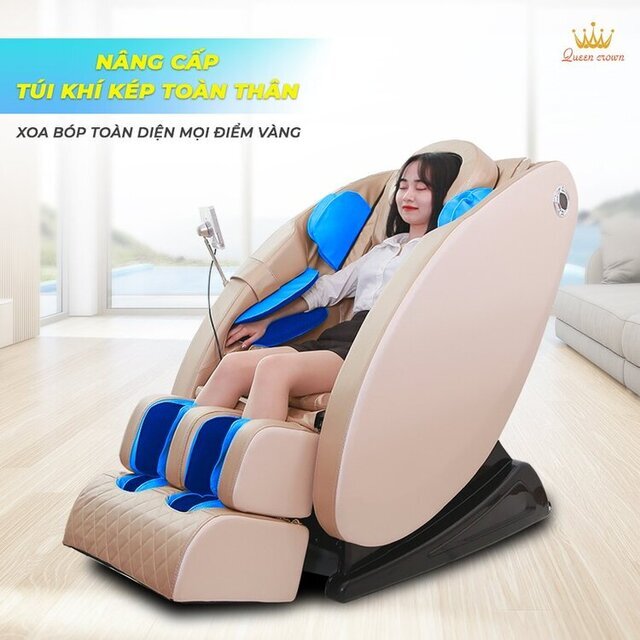 Ghế massage Queen Crown QC V5 trang bị túi khí toàn thân