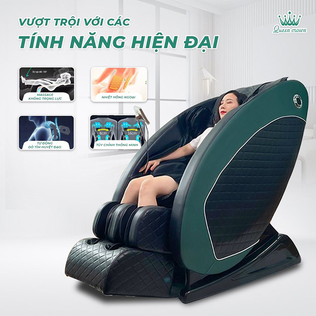 Ghế massage Queen Crown QC7 có nhiều tính năng hiện đại