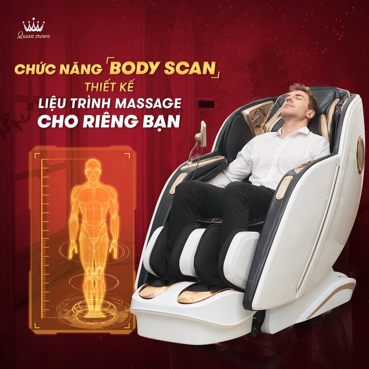 Ghế massage Queen Crown Smart A8 tích hợp tính năng dò tìm huyệt đạo