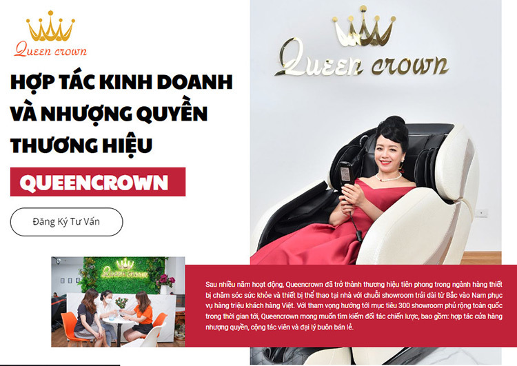 Queen Crown là thương hiệu uy tín để hợp tác mở đại lý ghế massage