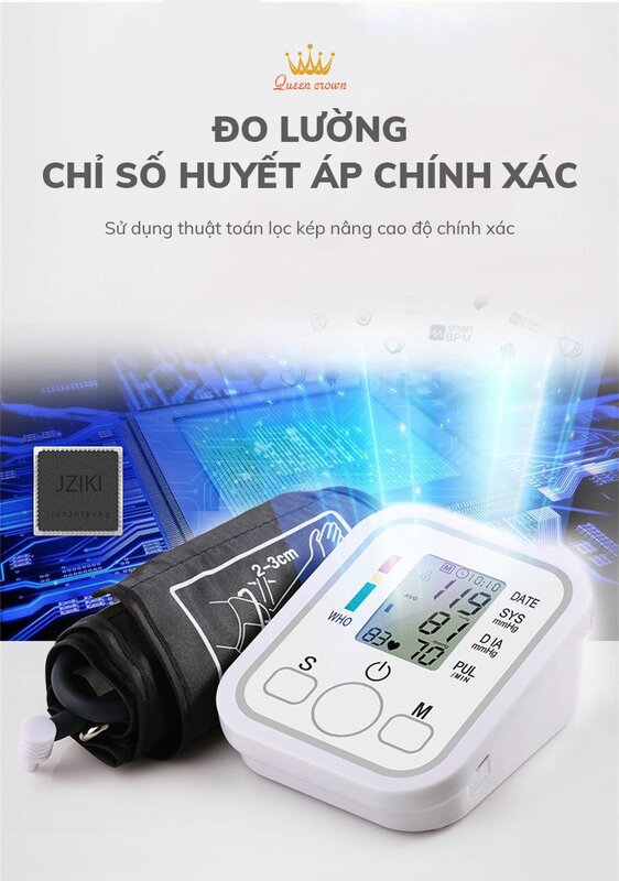 Máy đo huyết áp Queen Crown HA ứng dụng công nghệ hiện đại