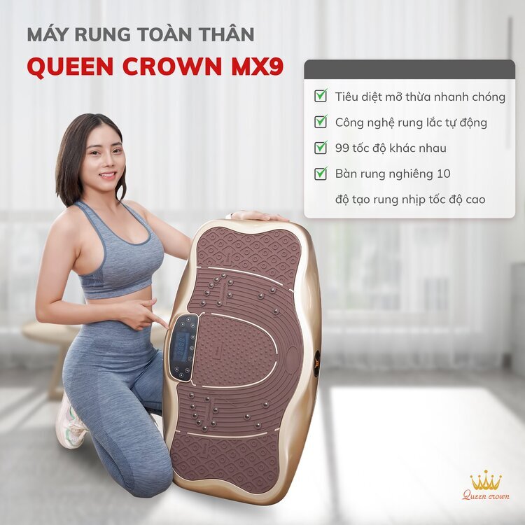 Máy rung toàn thân Queen Crown MX9 công nghệ hiện đại