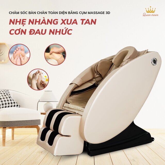 Ghế massage Queen Crown QC 5S tranh bị hệ thống túi khí kép