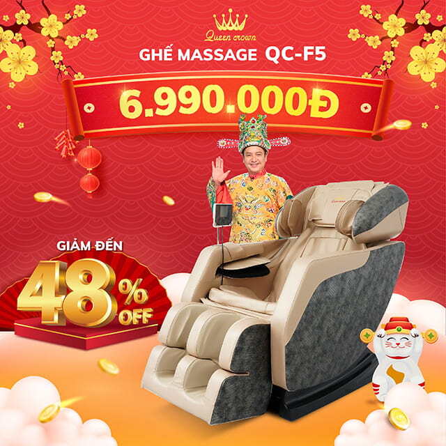 Ghế massage Queen Crown QC F5 khuyến mại tết
