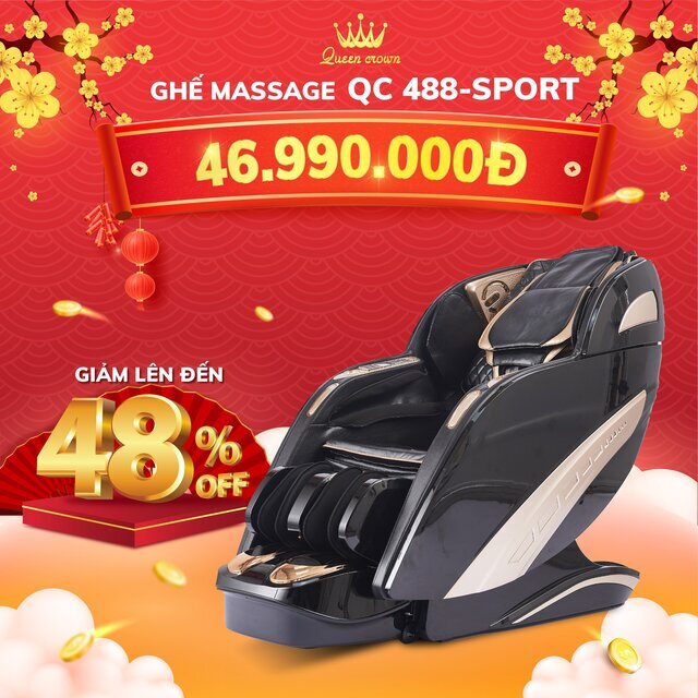 Ghế massage Queen Crown QC 488 Sport khuyến mại tết