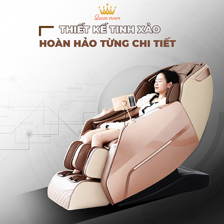Ghế massage Queen Crown QC A7 thiết kế hoàn hảo từng chi tiết