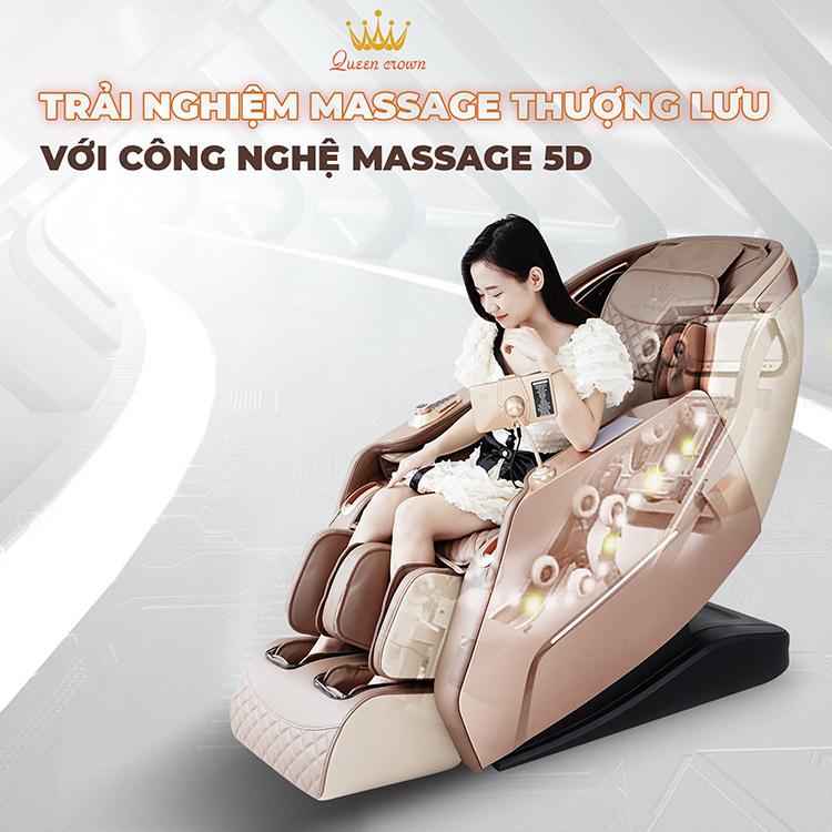 Ghế massage Queen Crown QC A7 ứng dụng công nghệ massage 5D