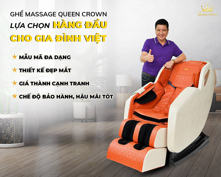 Ghế massage Queen Crown lựa chọn hàng đầu cho gia đình việt