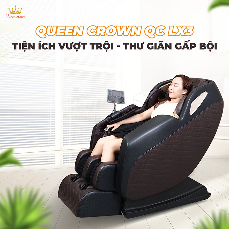 Ghế massage Queen Crown QC LX3 trang bị nhiều tiện ích vượt trội