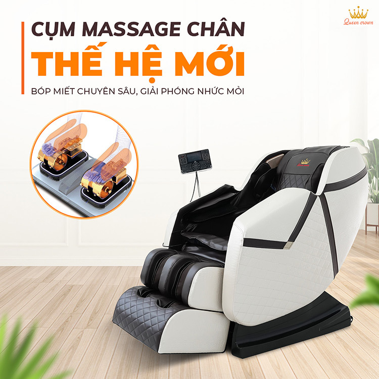 Ghế massage Queen Crown QC LX3 trang bị cụm massage chân thế hệ mới
