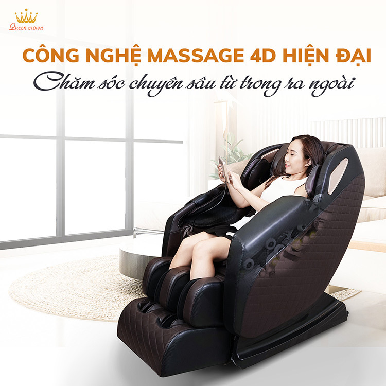 Ghế massage Queen Crown QC LX3 ứng dụng công nghệ massage 4D